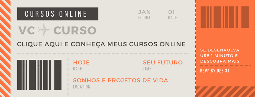 Desenho de um voucher de cia aérea com as credenciais para acesso aos cursos online de Rodrigo M