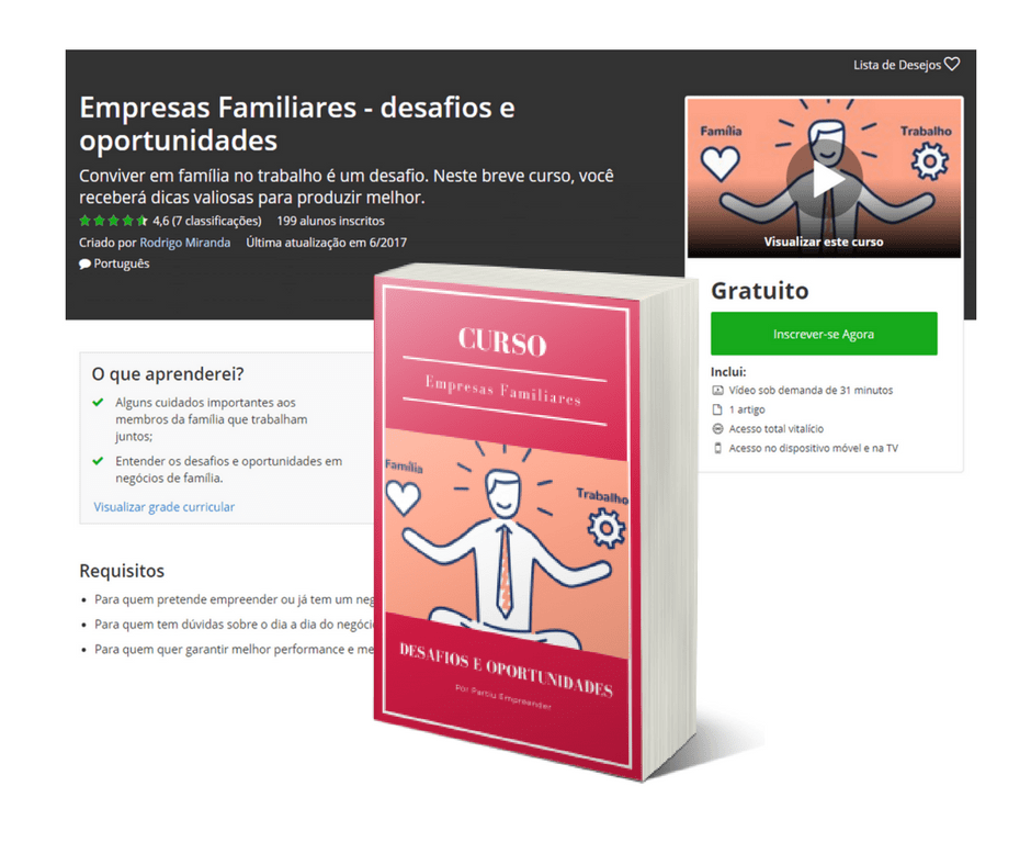 Livro sobre empreendedorismo que trata sobre desafios e oportunidades em empresas familiares